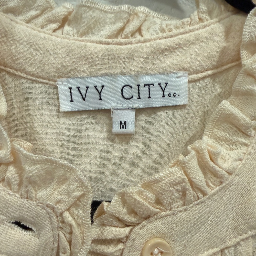 Ivy City Co Cream Holland Tiered Midi/Maxi Dress with Pastel Floral Ribbon Trim - Picture 7 of 8